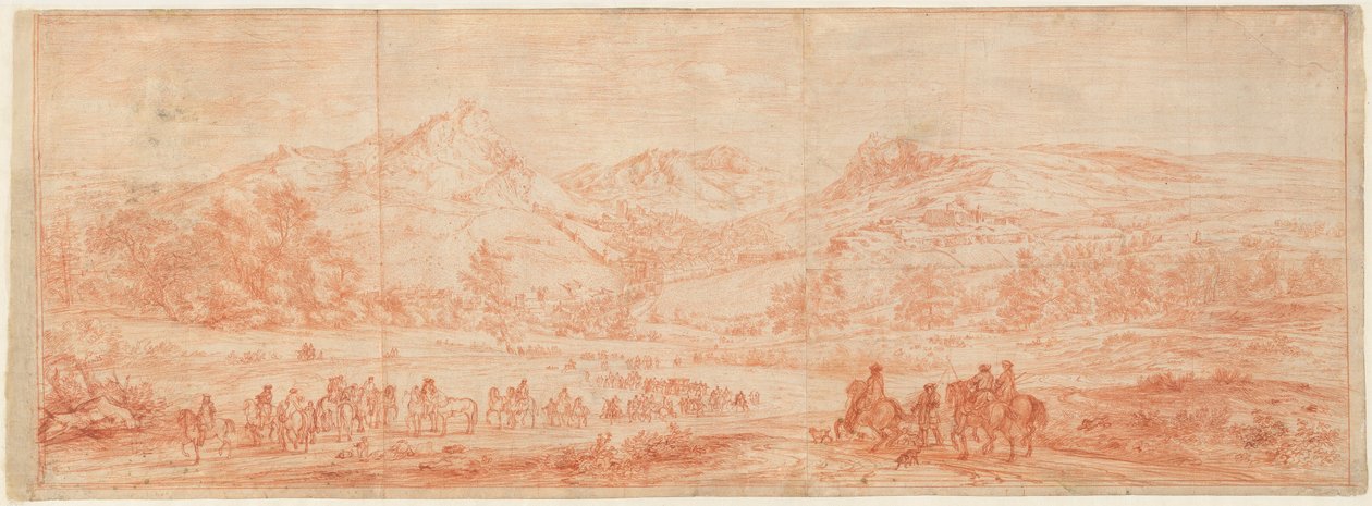 Französische Truppen vor Salins und den umliegenden Hügeln autorstwa Adam Frans van der Meulen