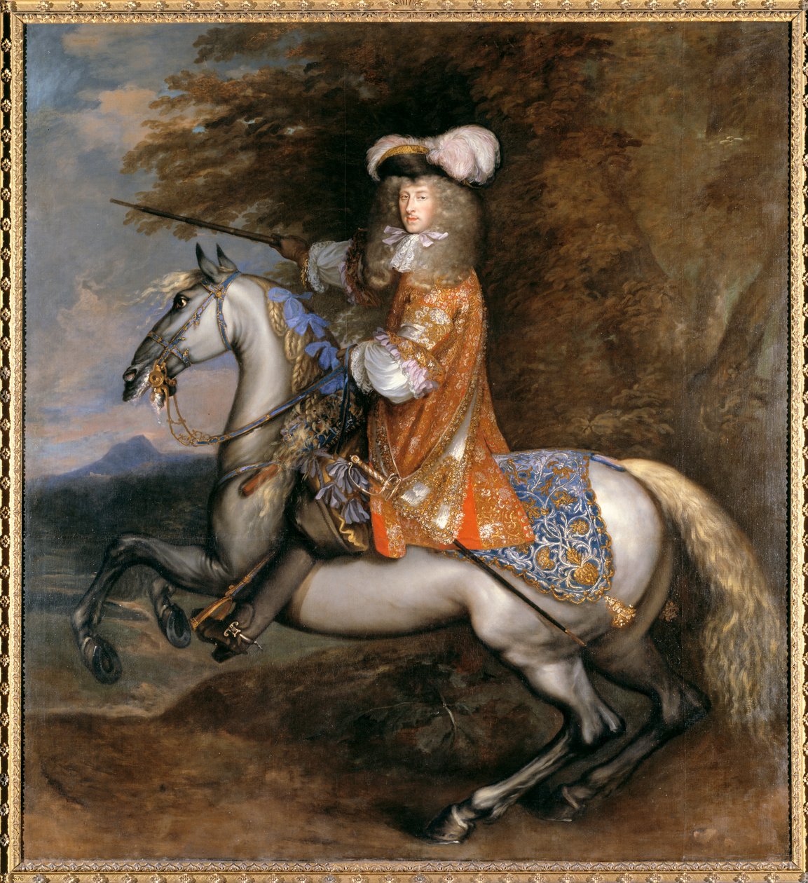 Lord William Cavendish, później 4. hrabia i 1. książę Devonshire na koniu (olej na płótnie) autorstwa Adam Frans van der Meulen