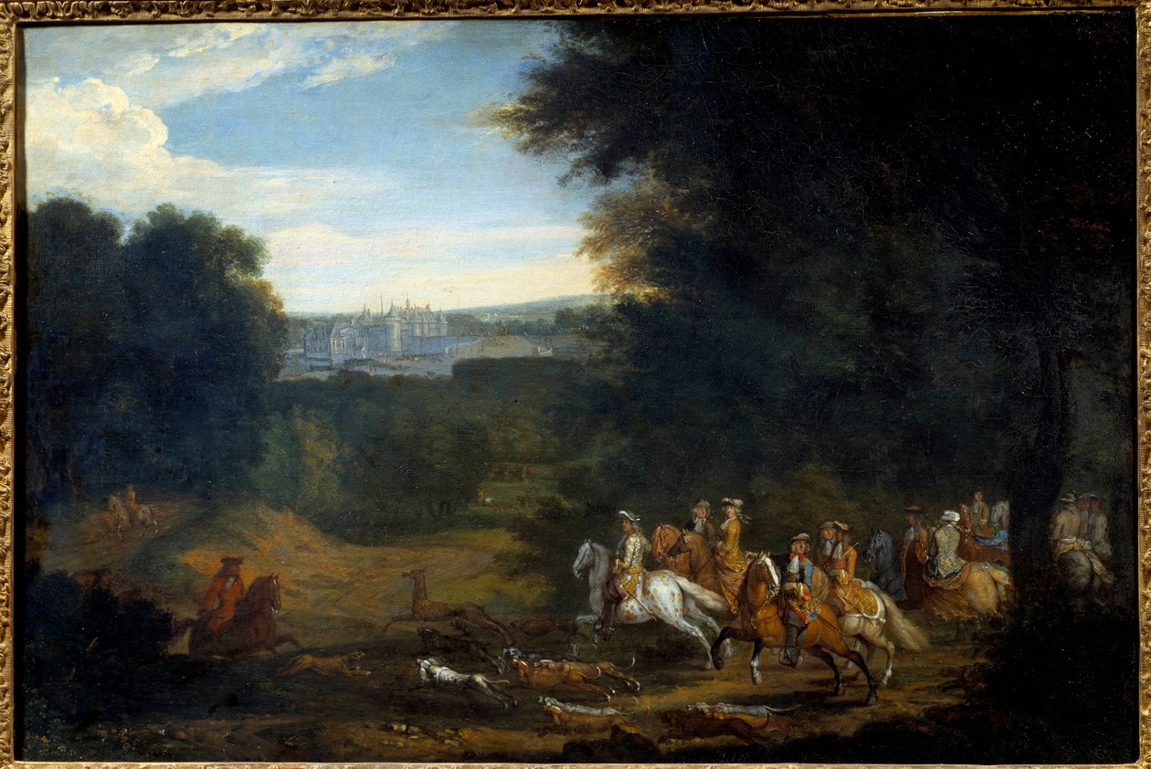 Ludwik XIV poluje. Obraz Adama Francois Van Der Meulena autorstwa Adam Frans van der Meulen