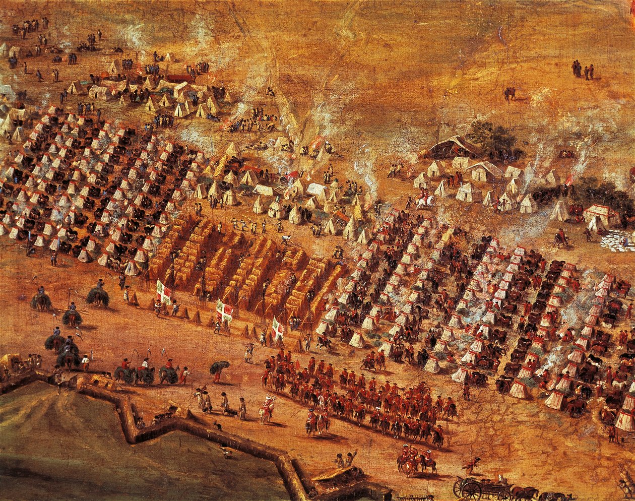 Oblężenie Maastricht, fragment autorstwa Adama Van Der Meulena autorstwa Adam Frans van der Meulen