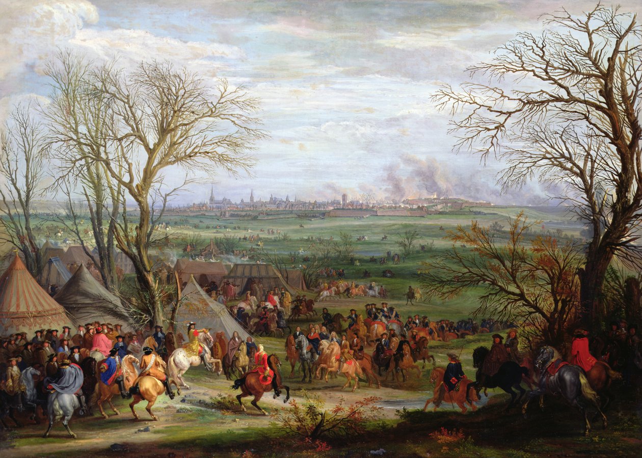 Oblężenie Cambrai przez Ludwika XIV króla Francji i Nawarry w 1677 r. (olej na płótnie) autorstwa Adam Frans van der Meulen