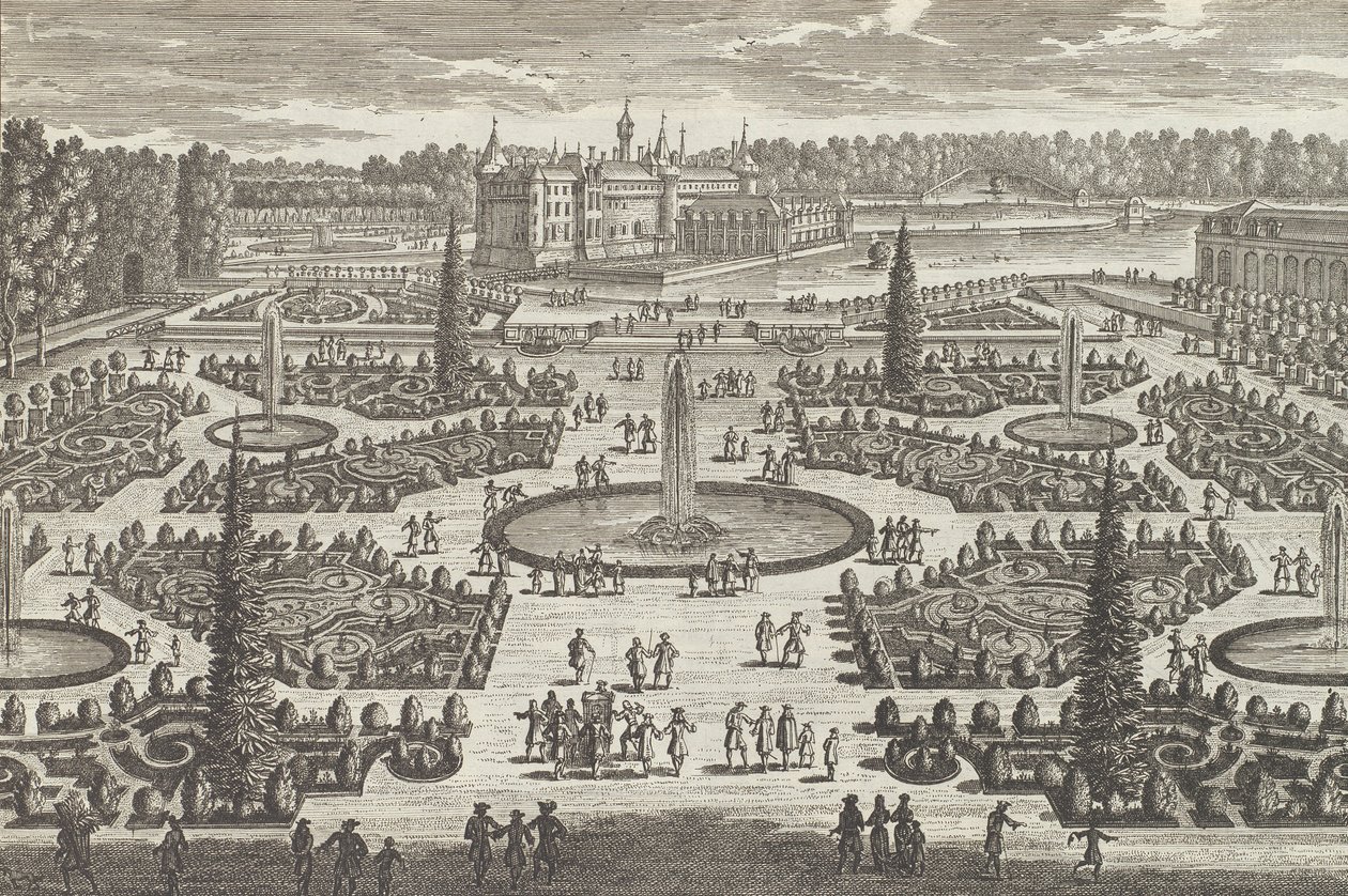 Parter oranżerii w Chantilly, 1680., 1680s. autorstwa Adam Perelle