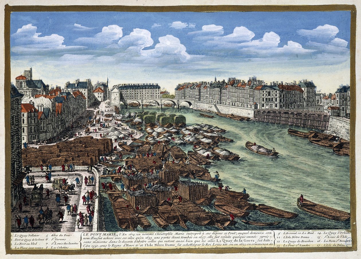 Le Pont Marie po odbudowie - w „Paryżu” Perelle autorstwa Adam Perelle