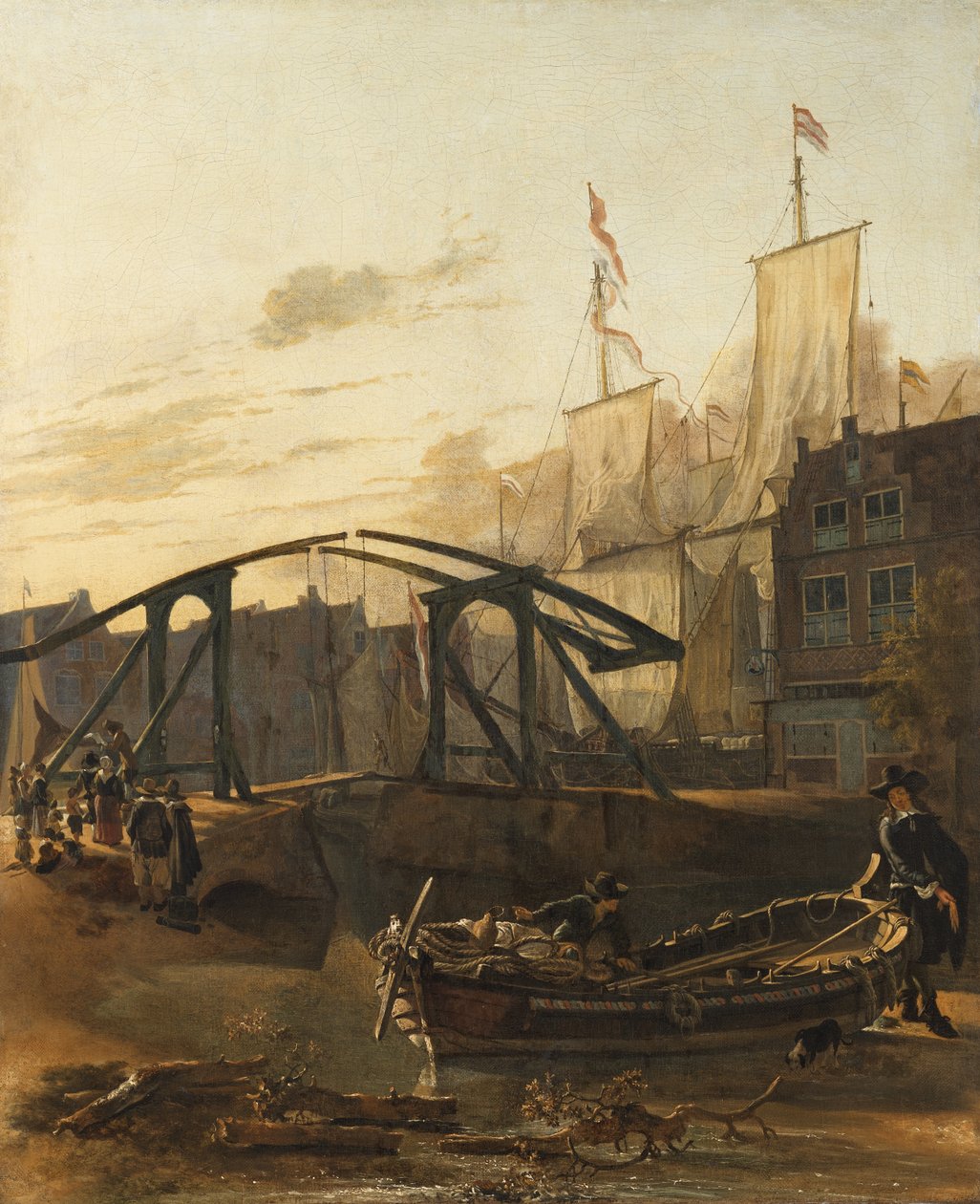 Widok na port w Schiedam autorstwa Adam Pynacker
