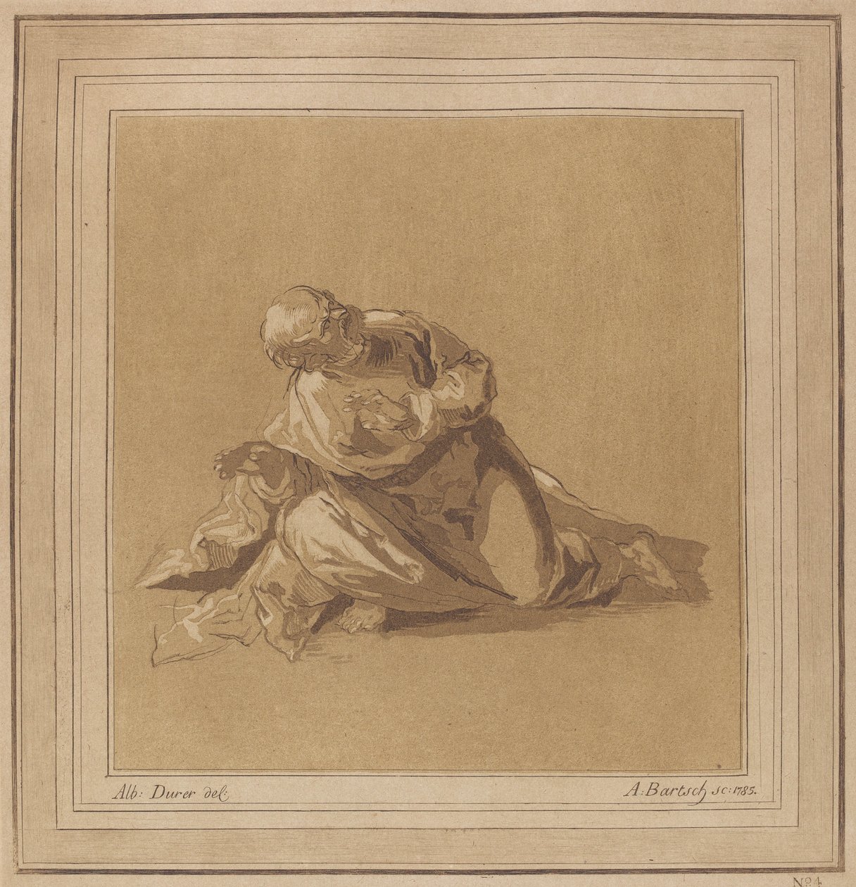 Przyczajony apostoł Piotr, 1785. autorstwa Adam von Bartsch