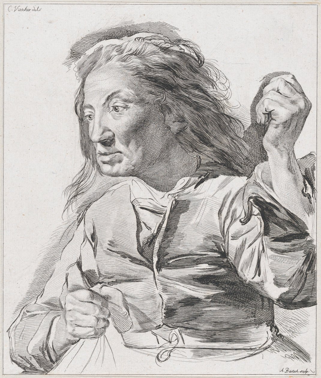 Stara kobieta z zaciśniętymi pięściami, 1786. autorstwa Adam von Bartsch