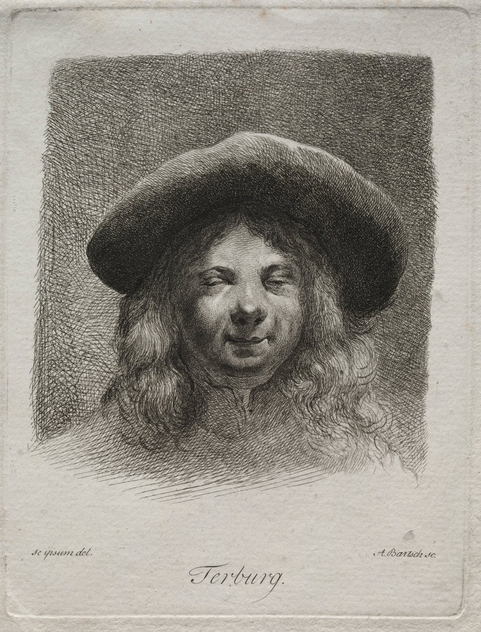 Portret Gerarda Terborcha. autorstwa Adam von Bartsch