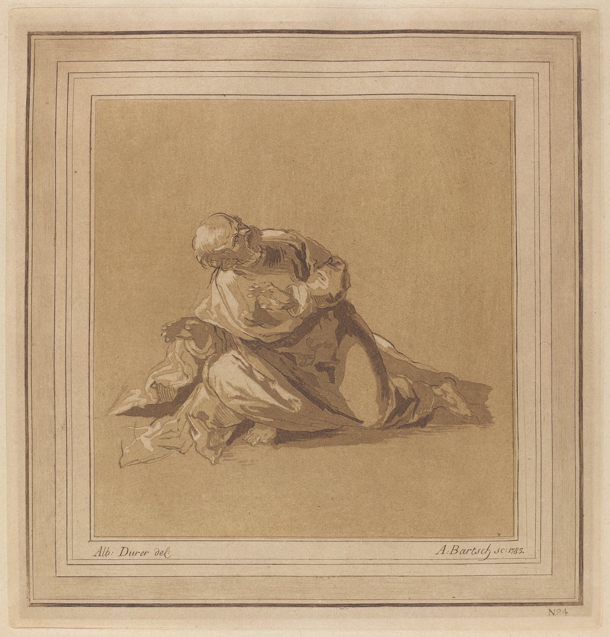 Przyczajony apostoł (św. Piotr) autorstwa Adam von Bartsch, after a drawing formerly attributed to Albrecht Dürer