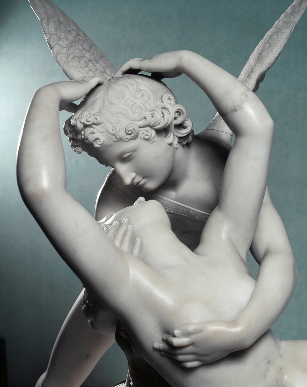 Szczegóły miłości i psychiki. Marmurowa rzeźba Adamo Tadolini (1788-1868), na podstawie dzieła Antonio Canovy (1757-1822) wykonana w latach 1787-1793. Willa Carlotta, Tremezzo autorstwa Adamo Tadolini