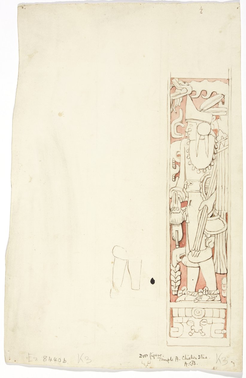 Ościeżnica drzwiowa K3 w świątyni A, Chichen Itza, Jukatan, Meksyk autorstwa Adela Breton