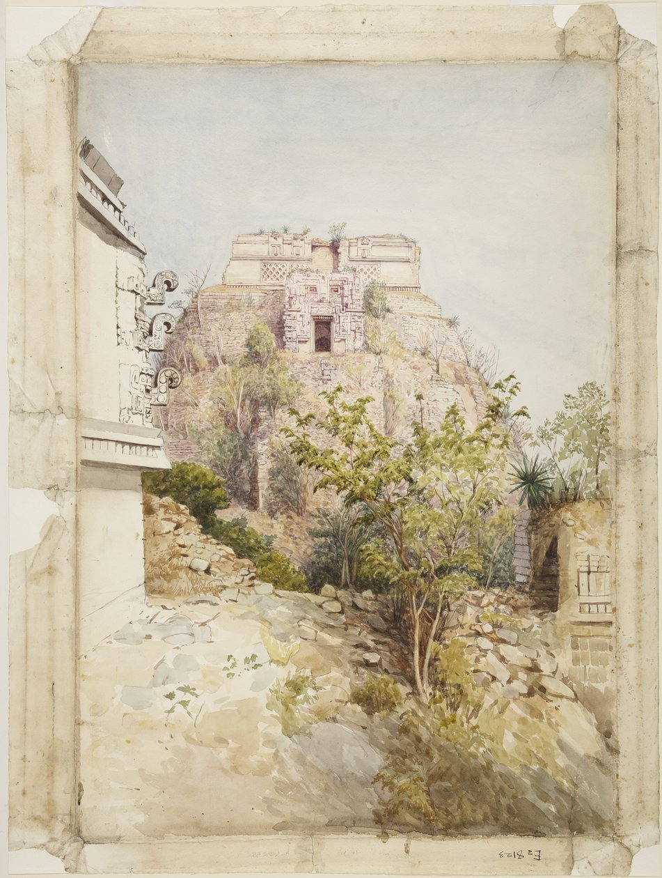 Dom maga, Uxmal, Meksyk (akwarela) autorstwa Adela Breton