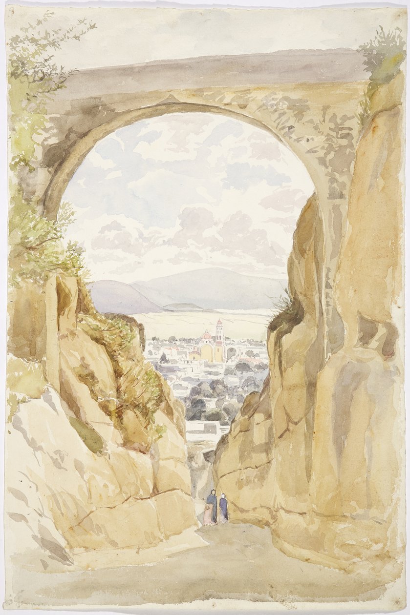 San Andres Chalchicomula, stan Puebla, Meksyk (akwarela) autorstwa Adela Breton