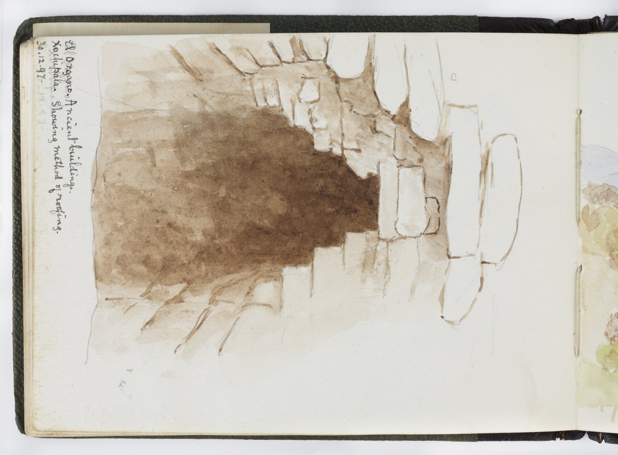 Szkicownik akwareli, Rysunki i notatki, Meksyk, 1896-1898 (akwarela) autorstwa Adela Breton