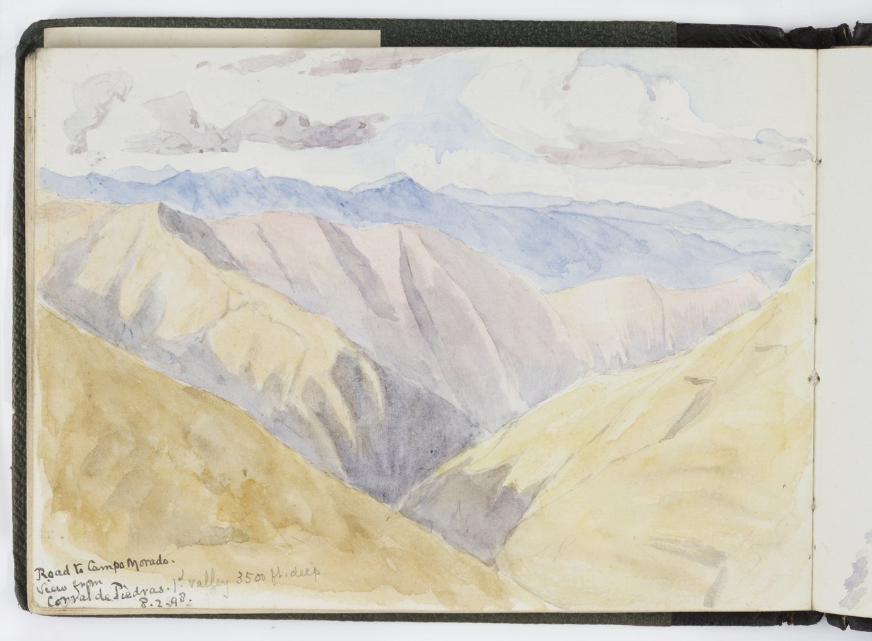 Szkicownik akwareli, Rysunki i notatki, Meksyk, 1896-1898 (akwarela) autorstwa Adela Breton