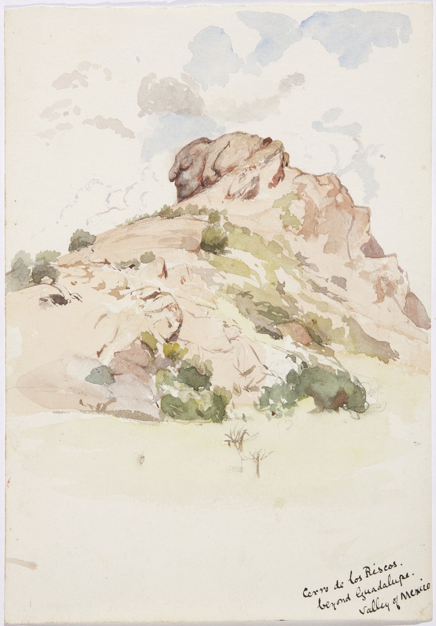 Widok - Cerro de los Riscos, poza Guadalupe, Meksyk (akwarela) autorstwa Adela Breton