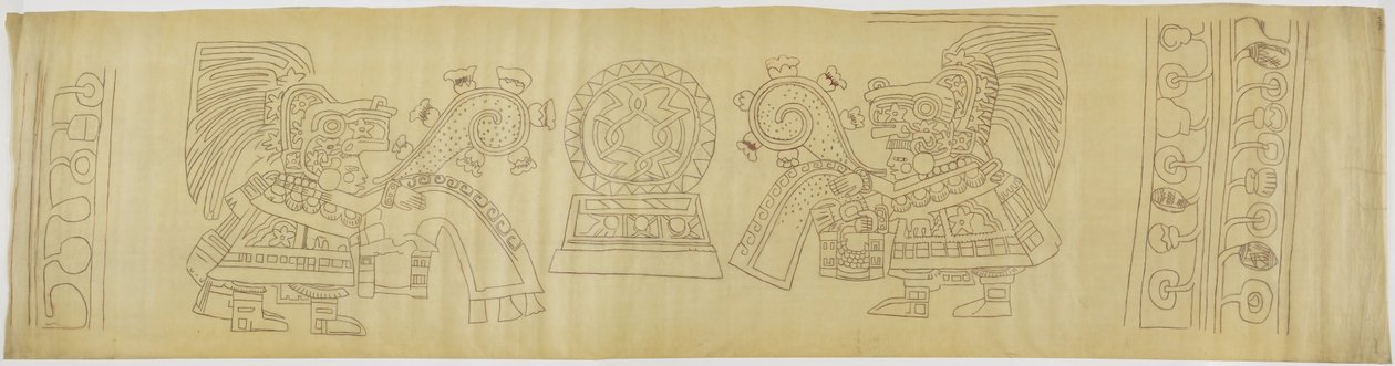 Malowidło ścienne z Teotihuacan, Meksyk, Casa de Barrios - "Dom Kapłanów" autorstwa Adela Breton