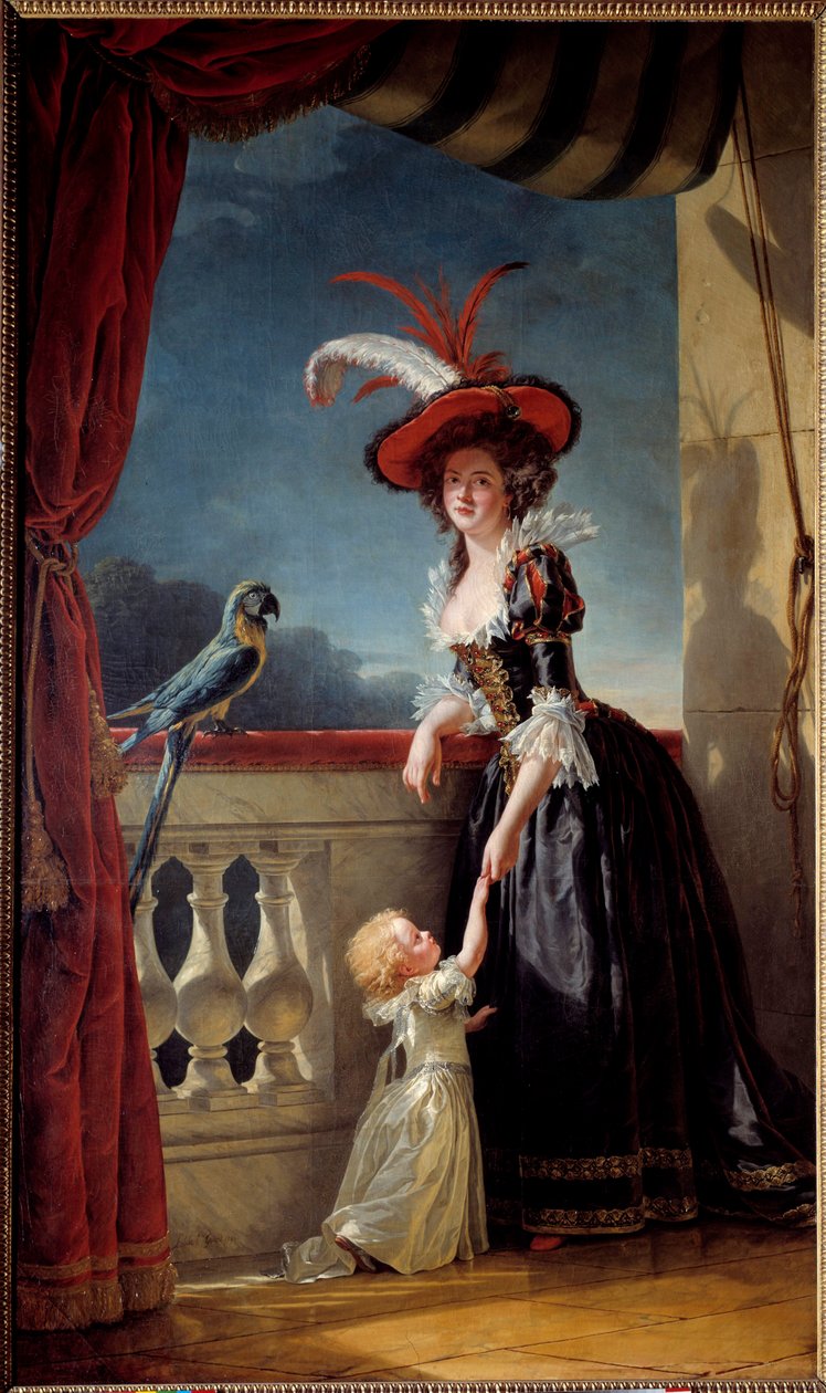 Portret u stóp Ludwiki Elżbiety z Francji (córki Ludwika XV) księżnej Parmy (1727-1759) i jej syna Don Ferdynanda (1751-1802) Obraz Adelaide Labille Guiard (1749-1803) 1788 Nd. 2,72x1,6 m² autorstwa Adelaide Labille Guiard