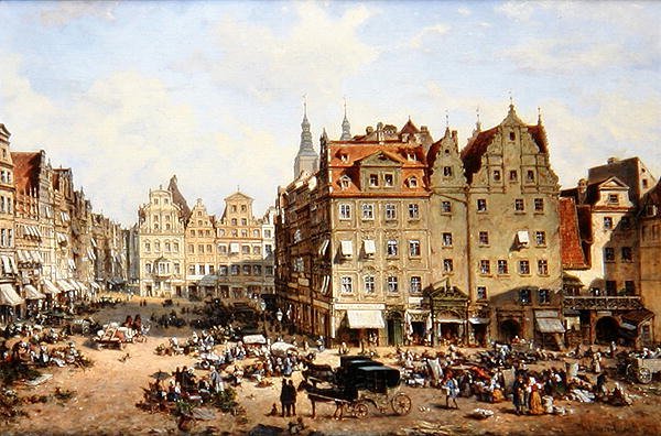 Rynek we Wrocławiu autorstwa Adelbert Wolfl