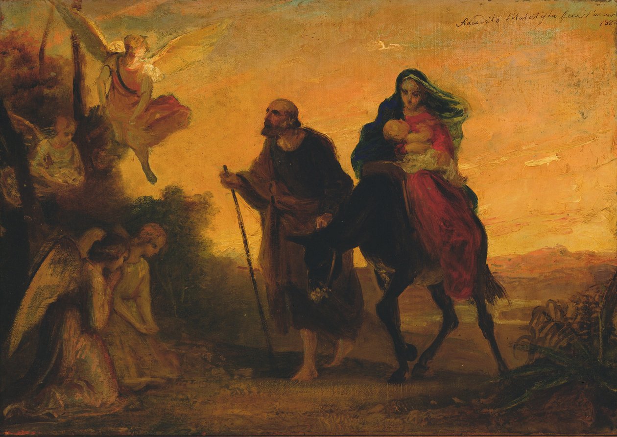 Ucieczka do Egiptu, 1862 autorstwa Adeodato Malatesta or Malatesti