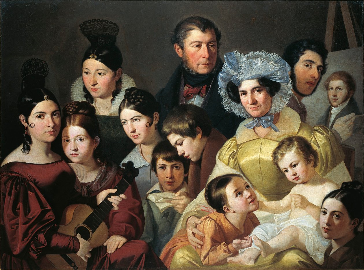 Rodzina Malatesta w 1835 r. autorstwa Adeodato Malatesta, olej na płótnie autorstwa Adeodato Malatesta or Malatesti