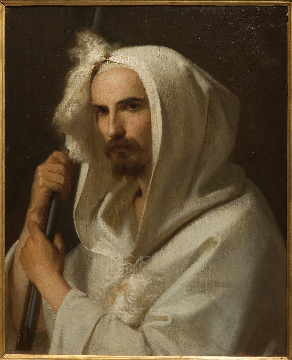 Portret Araba z karabinem i barracano 1849 (olej na płótnie) autorstwa Adeodato Malatesta or Malatesti