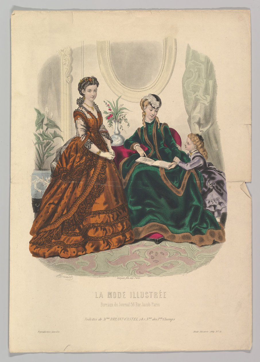 nr 51 z La Mode Illustrée, 1869. autorstwa Adèle Anaïs Colin