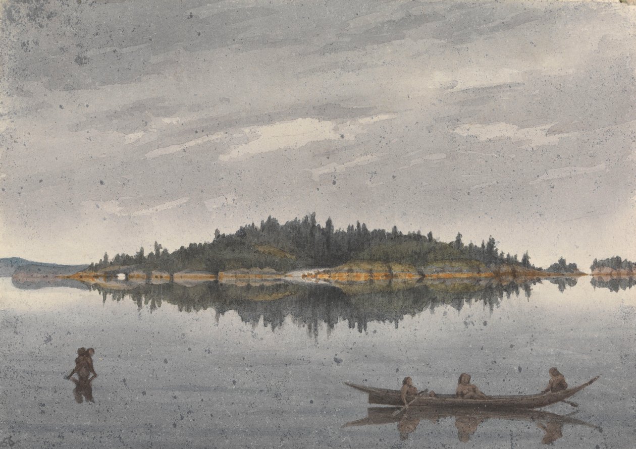"Deer Island, Beaver Harbour, wyspa Vancouver, 15 lipca 1851 [Kanada]". autorstwa Admiral Sir Edward Gennys Fanshawe