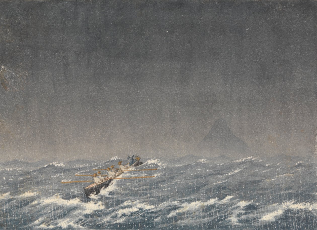 Zewnętrzne kotwicowisko w czasie sztormu, Mazatlan [Meksyk], 22 sierpnia 1850, 8 rano. ... "Pytanie, którędy do statku autorstwa Admiral Sir Edward Gennys Fanshawe