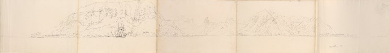 "Panorama Eimeo [Moorea], Wyspy Towarzystwa autorstwa Admiral Sir Edward Gennys Fanshawe