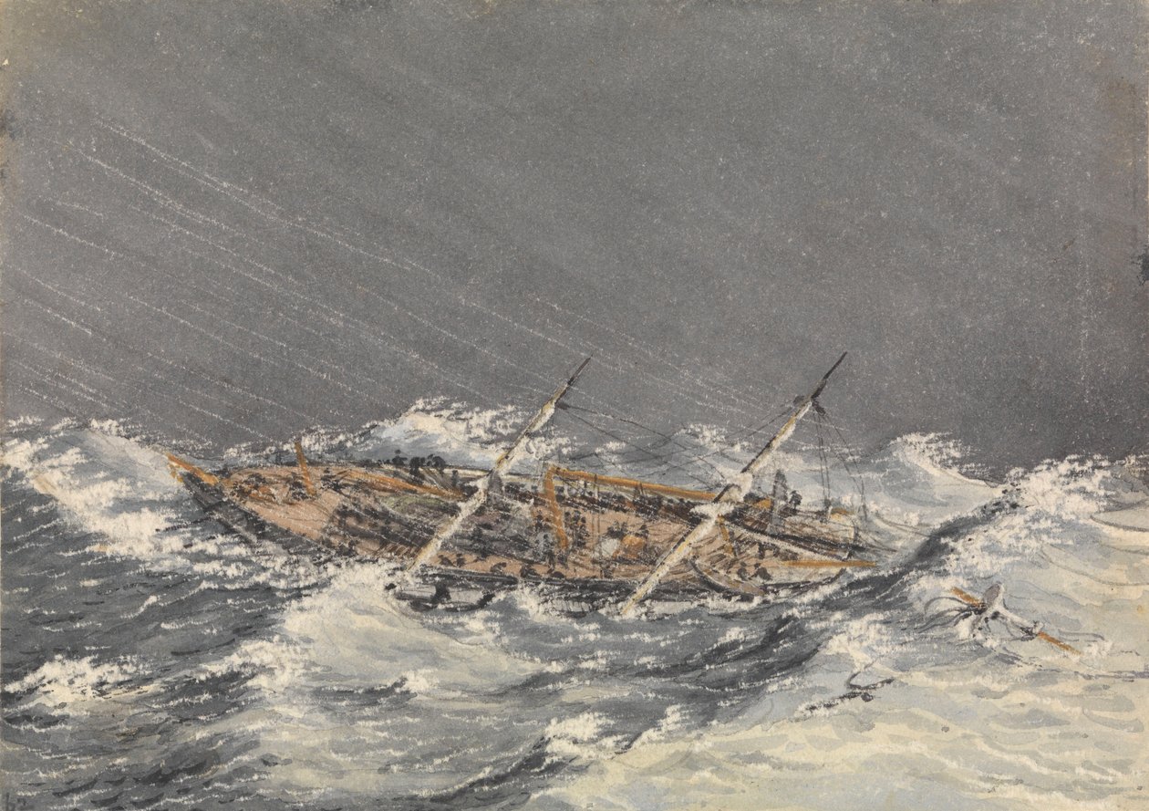 "Burza w Mazatlan [Meksyk], 28 października 1851 r. autorstwa Admiral Sir Edward Gennys Fanshawe