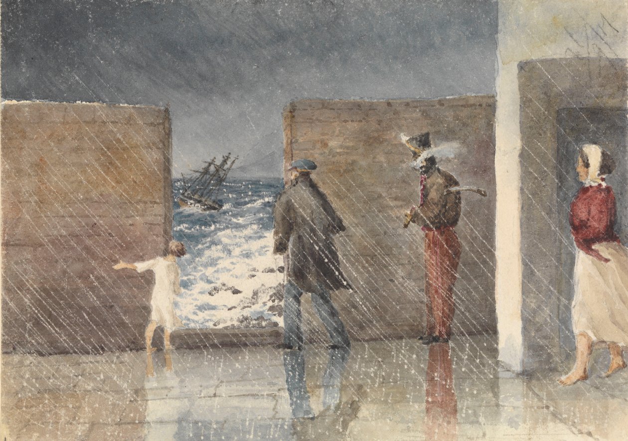 "Puntinha, Madera, 1 stycznia 1849 roku. Spojrzenie na swój statek autorstwa Admiral Sir Edward Gennys Fanshawe