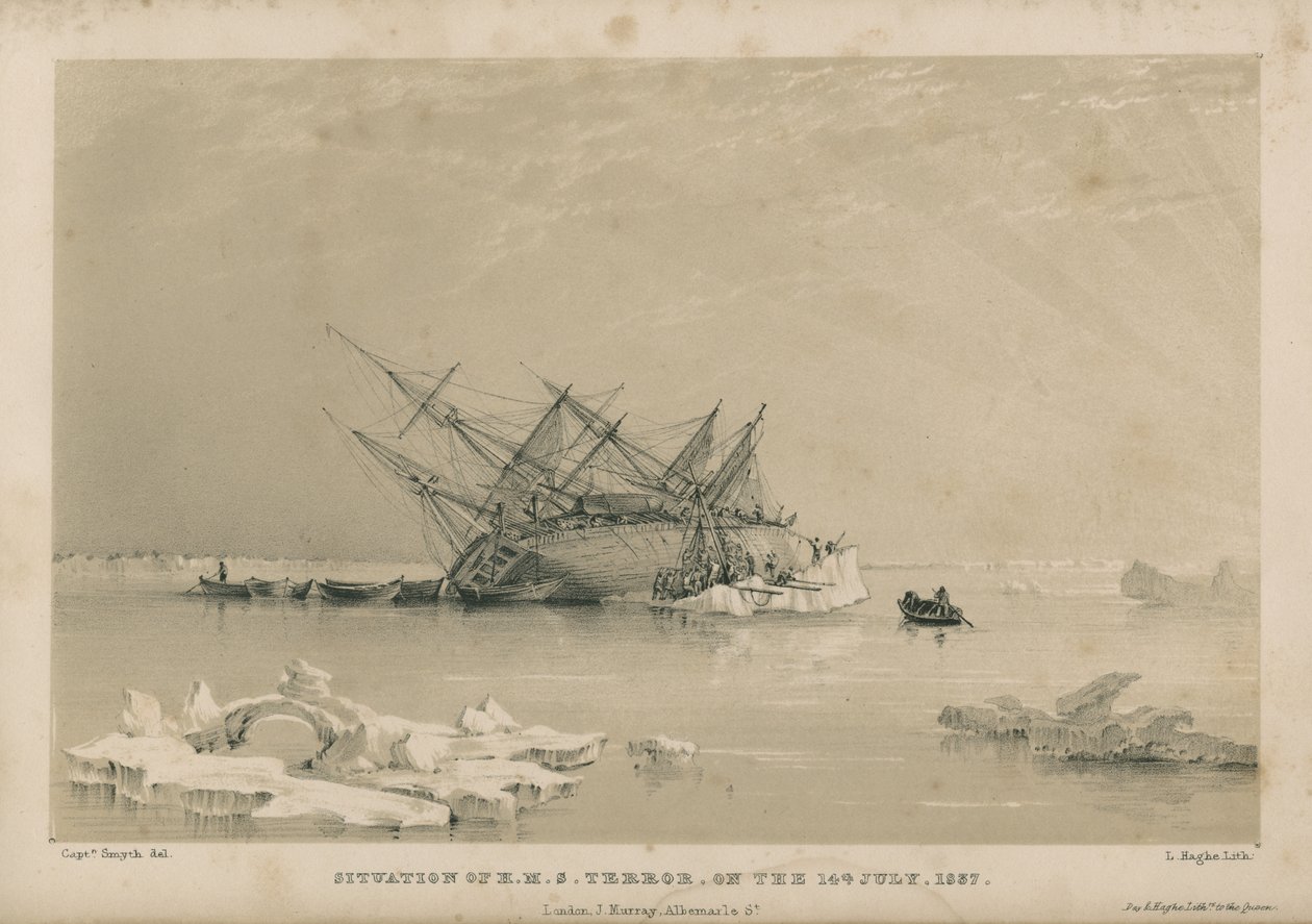 Sytuacja H.M.S. Terror 14 lipca autorstwa Admiral William Henry Smyth