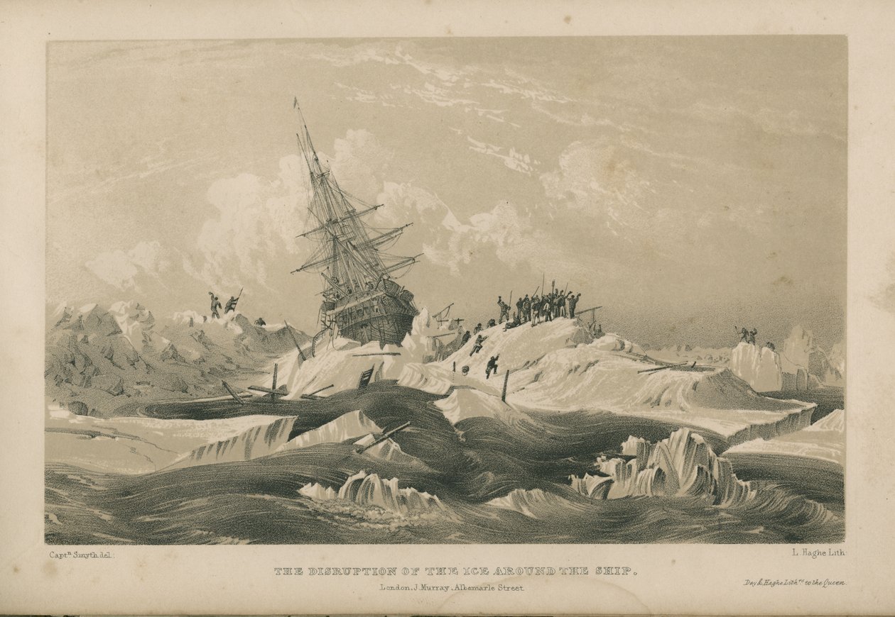 Rozerwanie lodu wokół statku autorstwa Admiral William Henry Smyth
