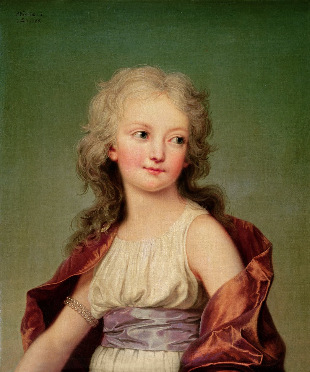 Portret Marie-Therese Charlotte z Francji (1778-1851) Księżna Angouleme, 1786 autorstwa Adolf Ulrich Wertmuller