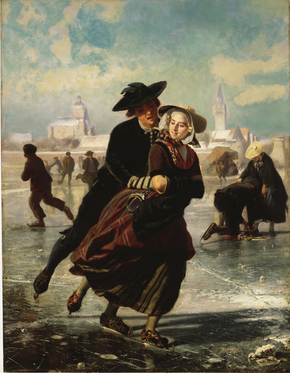Miłośnicy jazdy na łyżwach autorstwa Adolf Alexander Dillens