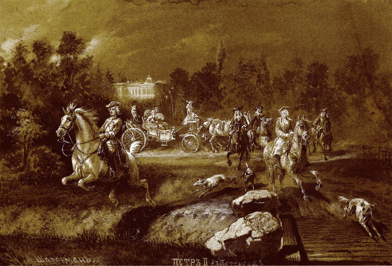 Piotra II w Peterhofie autorstwa Adolf Charlemagne
