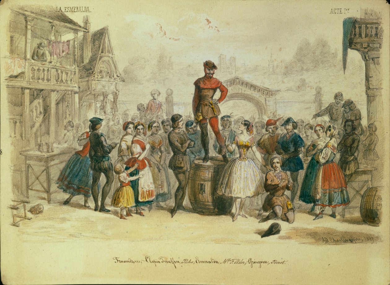 Scenografia do baletu La Esmeralda autorstwa C. Pugni, 1849 autorstwa Adolf Charlemagne