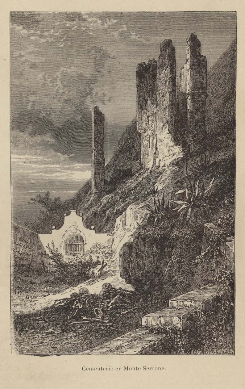 Cmentarz na Monte Serrone (rycina) autorstwa Adolf Closs