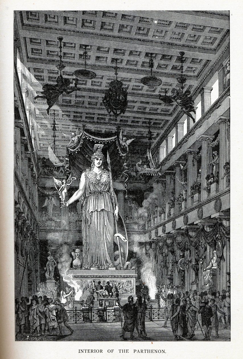 Wnętrze Partenonu, 1882 autorstwa Adolf Closs