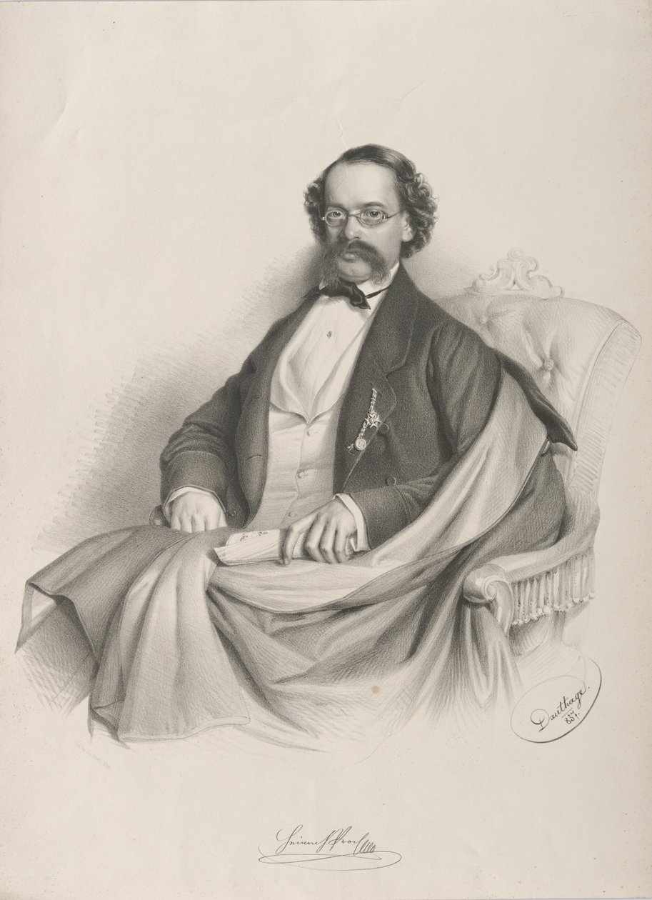 Portret skrzypka i kompozytora Heinricha Procha 1809-1878, 1857. autorstwa Adolf Dauthage