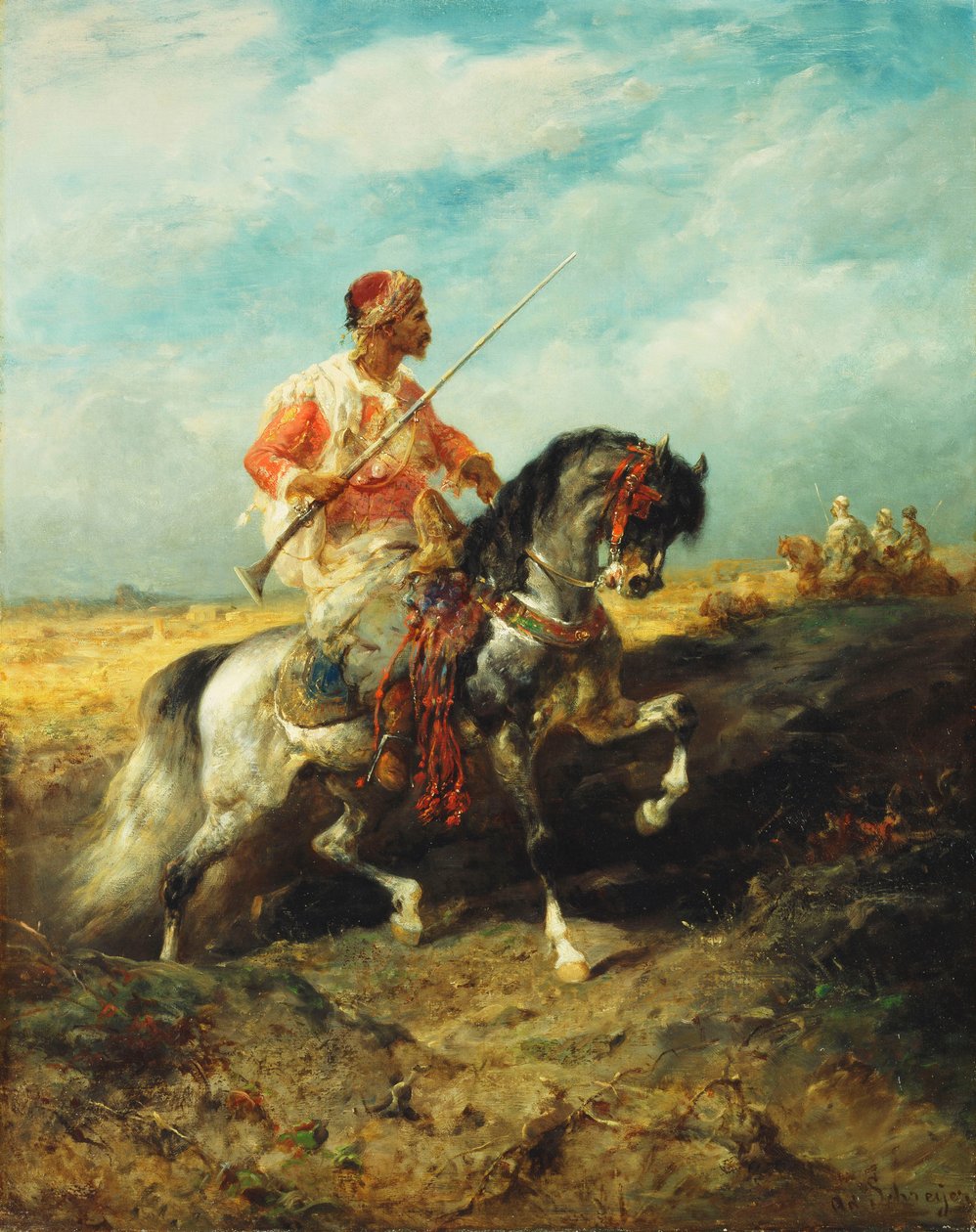 Arabski jeździec, autorstwa Adolf Schreyer