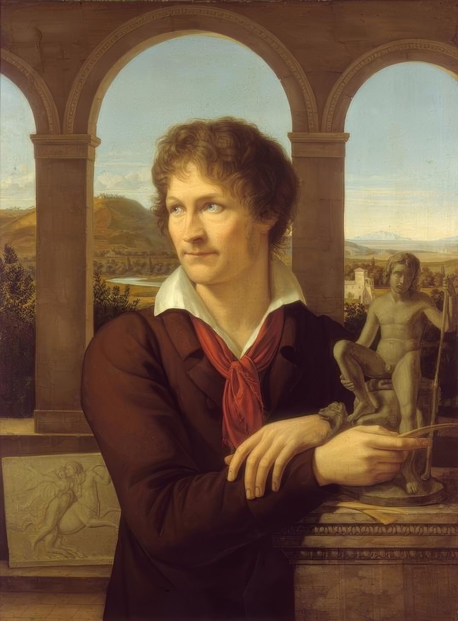Portret rzeźbiarza Bertela Thorvaldsena autorstwa Adolf Senff