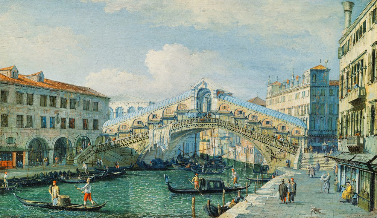 Most Rialto nad Canal Grande, Wenecja autorstwa Adolf Sukkert