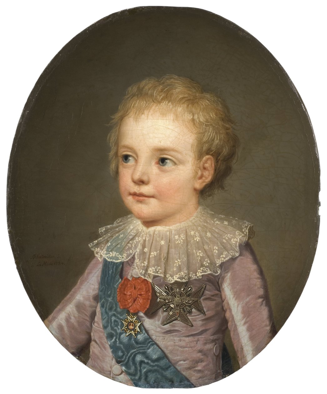 Louis Joseph Xavier Francois de Bourbon (1781-1789), delfin francuski, autorstwa Wertmuellera, Adolfa Ulrika (1751-1811). olej na płótnie autorstwa Adolf Ulrich Wertmuller