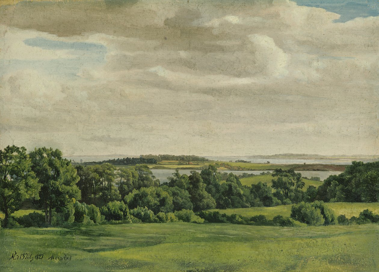Pejzaż w Holsztynie, 1827 (olej na papierze oprawiony na kartonie) autorstwa Adolf Vollmer