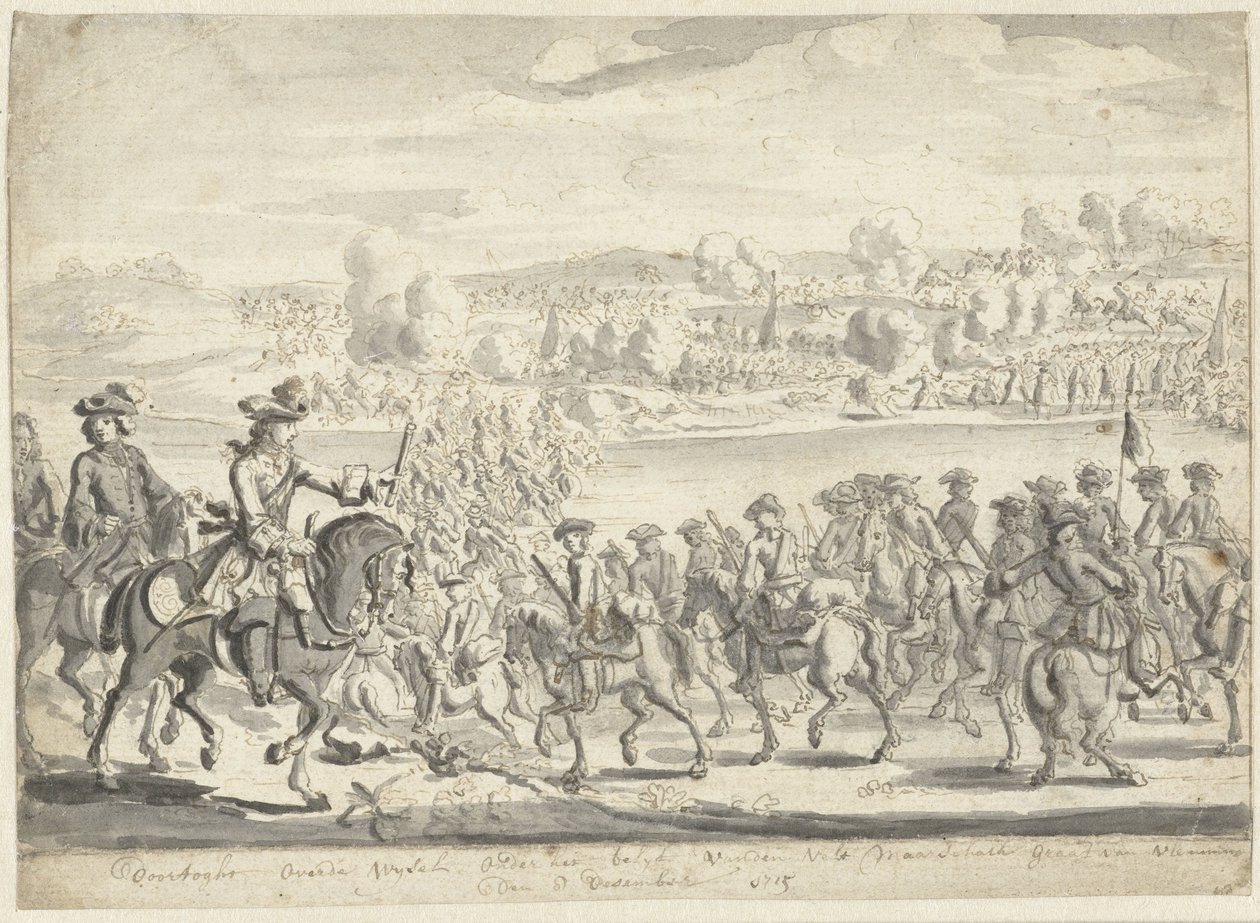 Przejście wojsk saskich przez Wisłę 8 grudnia 1715 r. autorstwa Adolf van der Laan