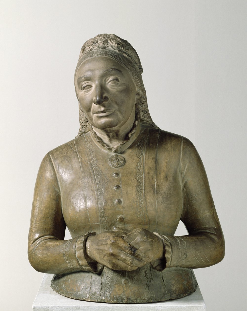 Portret Marie Fielder (1819-1901), 1882 (terakota) autorstwa Adolf von Hildebrand