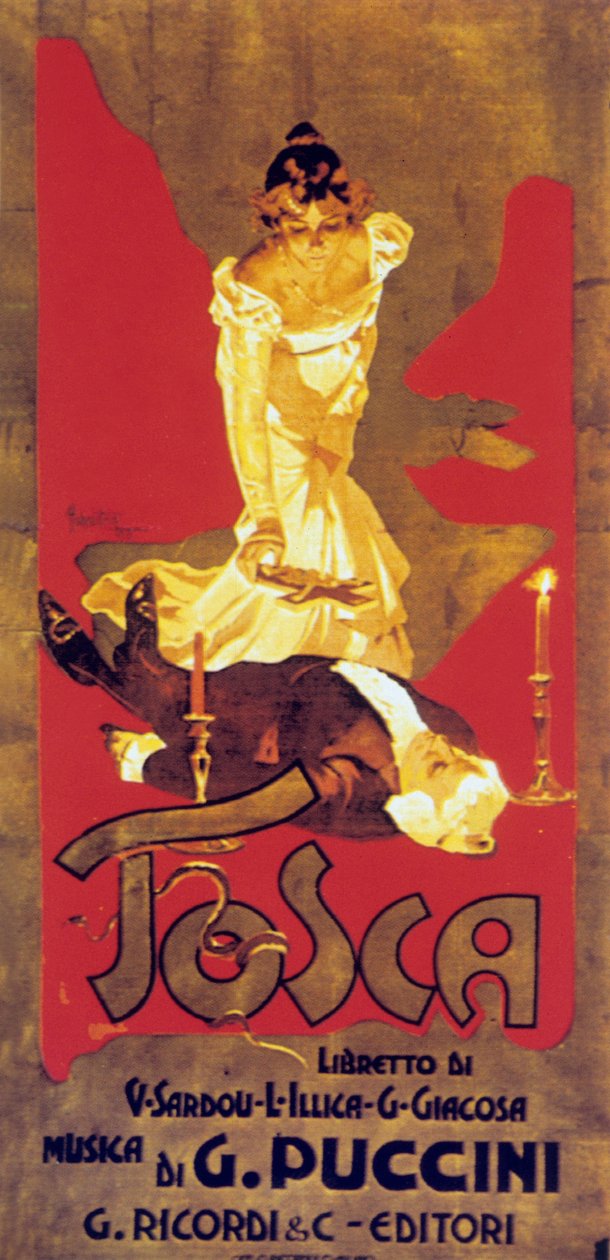 Okładka Adolfa Hohensteina do partytury opery Tosca Giacomo Puccini autorstwa Adolfo Hohenstein