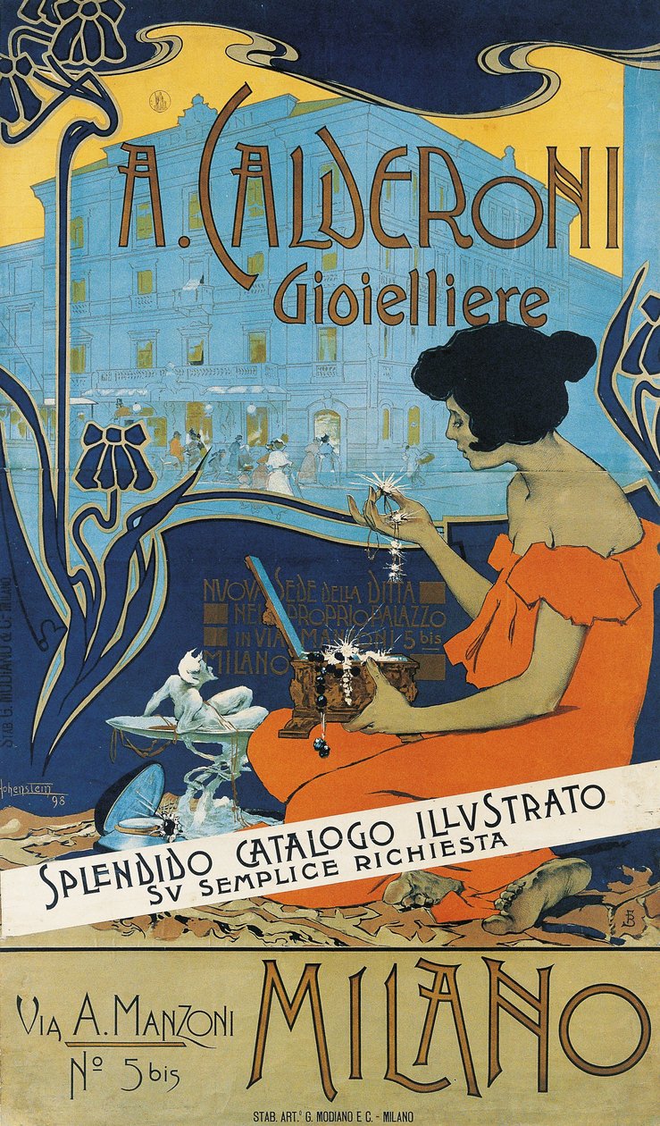 Jubiler A. Calderoni A. Calderoni Jubiler, Mediolan, 1898 autorstwa Adolfo Hohenstein