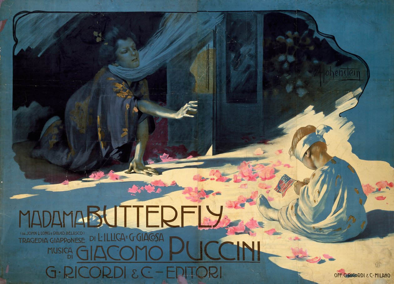 Plakat do opery „Madame Butterfly” Giacomo Puccini autorstwa Adolfo Hohenstein
